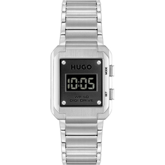 Silver Stainless Steel Digital Watch
