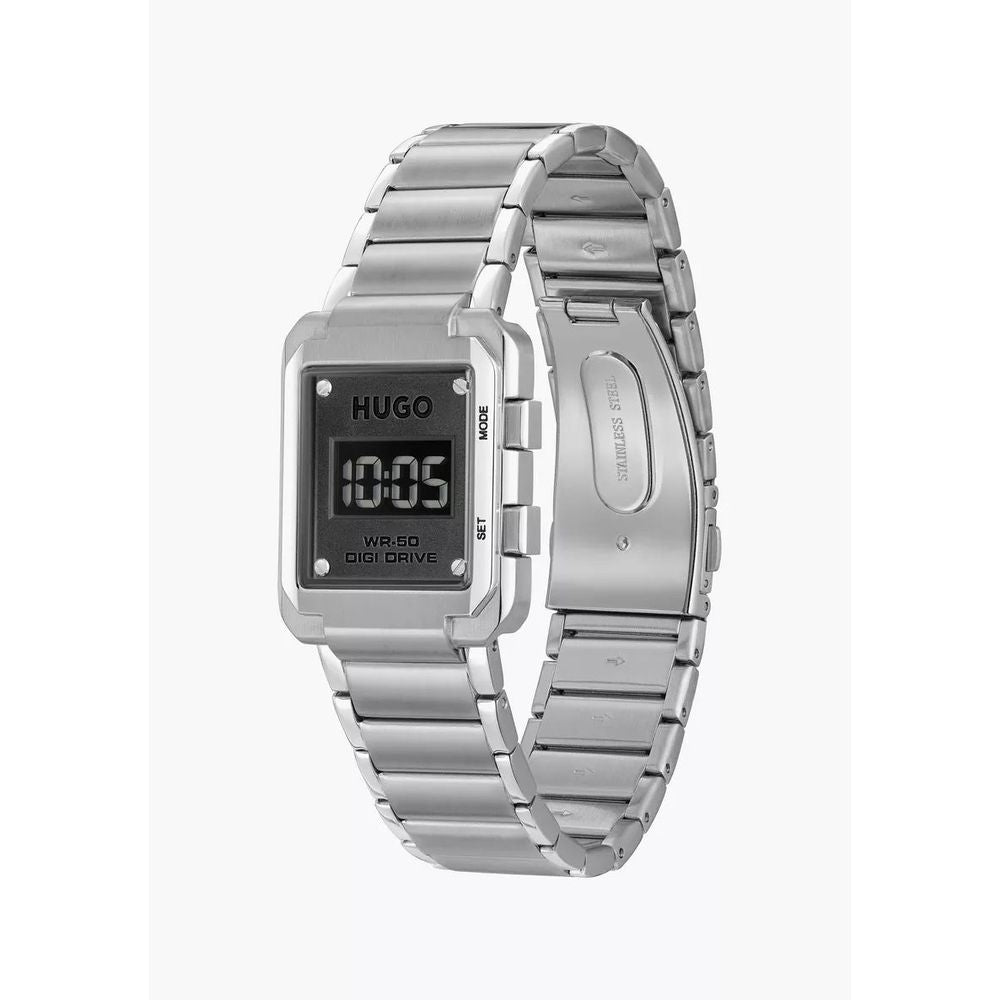 Silver Stainless Steel Digital Watch